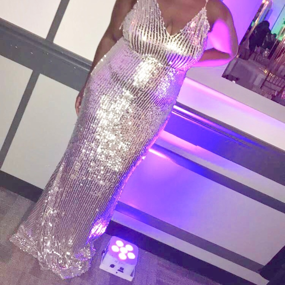 Fashion nova Isla Rose Sequin dress, blush/ Silver - Picture 2 of 3